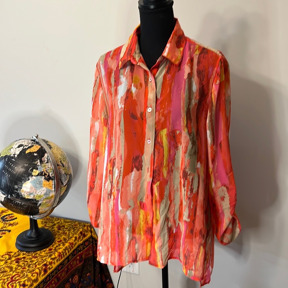 Pretty pink, red, and orange top!